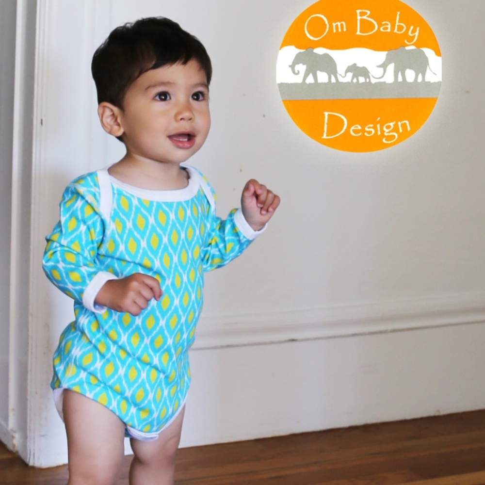 NWT Blue Ikat Organic Onesie ~ Unisex
